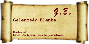 Gelencsér Blanka névjegykártya